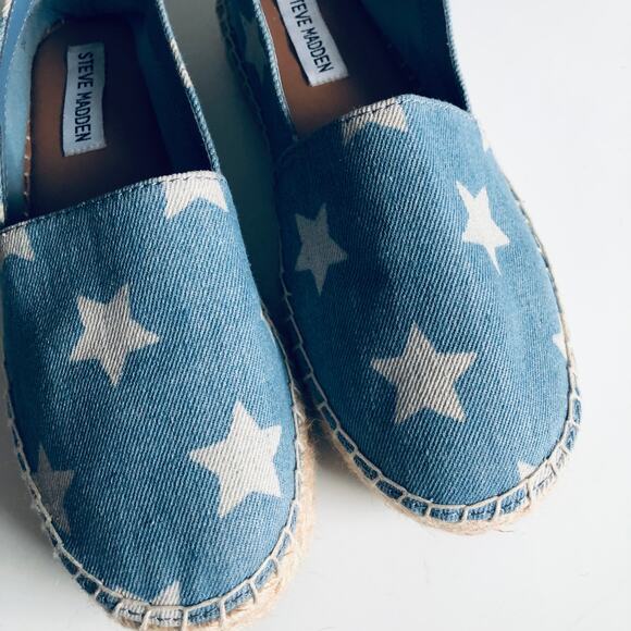 Steve Madden 'Talan' Women's 7.5 Star Espadrille Denim Shoe Slip On - Picture 7 of 12